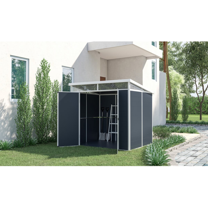 Abri de jardin "Detroit" en résine - Gris - 4.54m² - 1.91 x 2.38 m