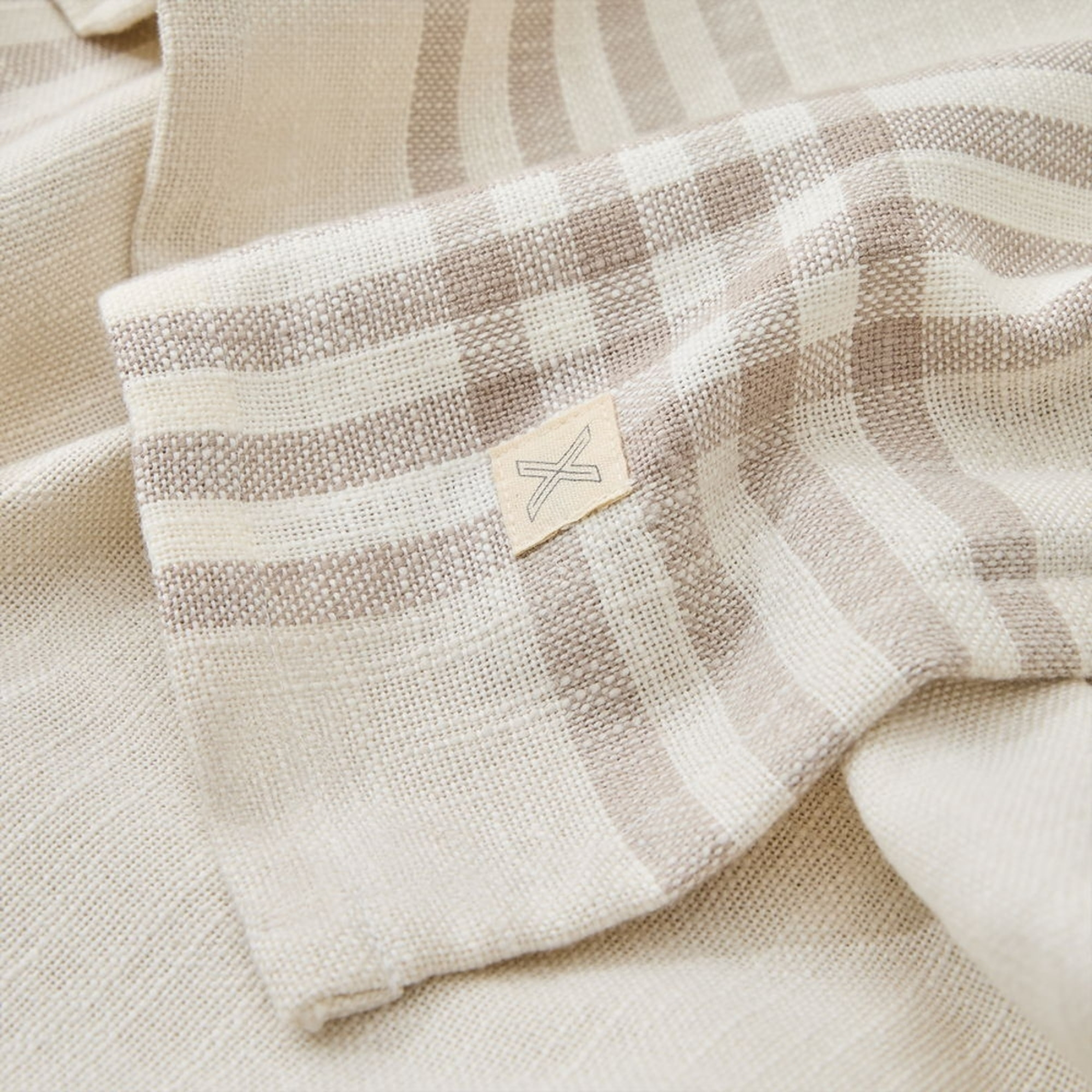 Mantel algodón rayas Alina color gris piedra 100% Algodón