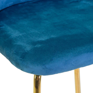Sgabello Sammi Vacchetti in velluto blu con struttura oro cm44x48h91
