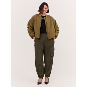 Fiorella Rubino - Bomber corto con maniche raglan - Verde militare