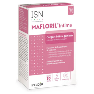 ISN - Mafloril® Intima - Complément alimentaire à base de 3 souches de probiotiques - Soutien de la flore intime - 10 milliards de ferments - Cure 30 jours