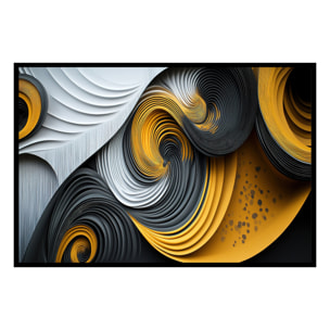 Affiche encadrée composition abstraite noir et or Affiche + cadre en métal - Noir