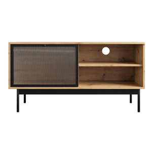 Lamia - meuble TV - bois et noir - 117 cm - Noir / Bois