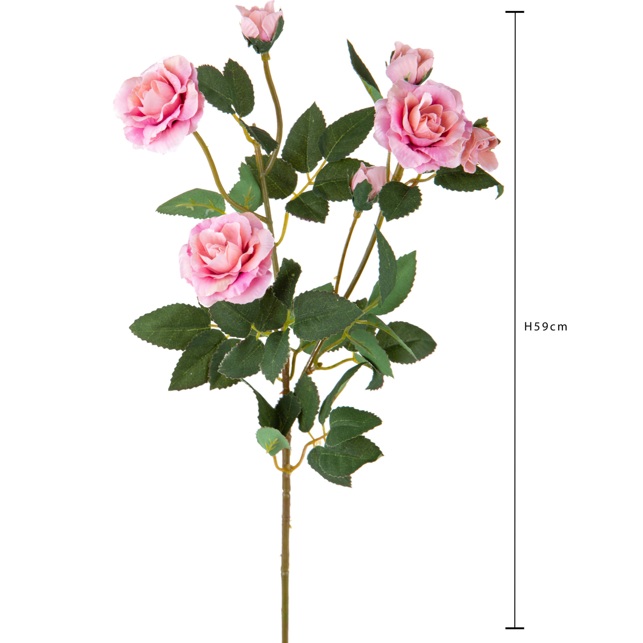 Rosaselvatica. Altezza 59 Cm - Pezzi 6 - 18X59X13cm - Colore: Rosa - Bianchi Dino - Fiori Artificiali