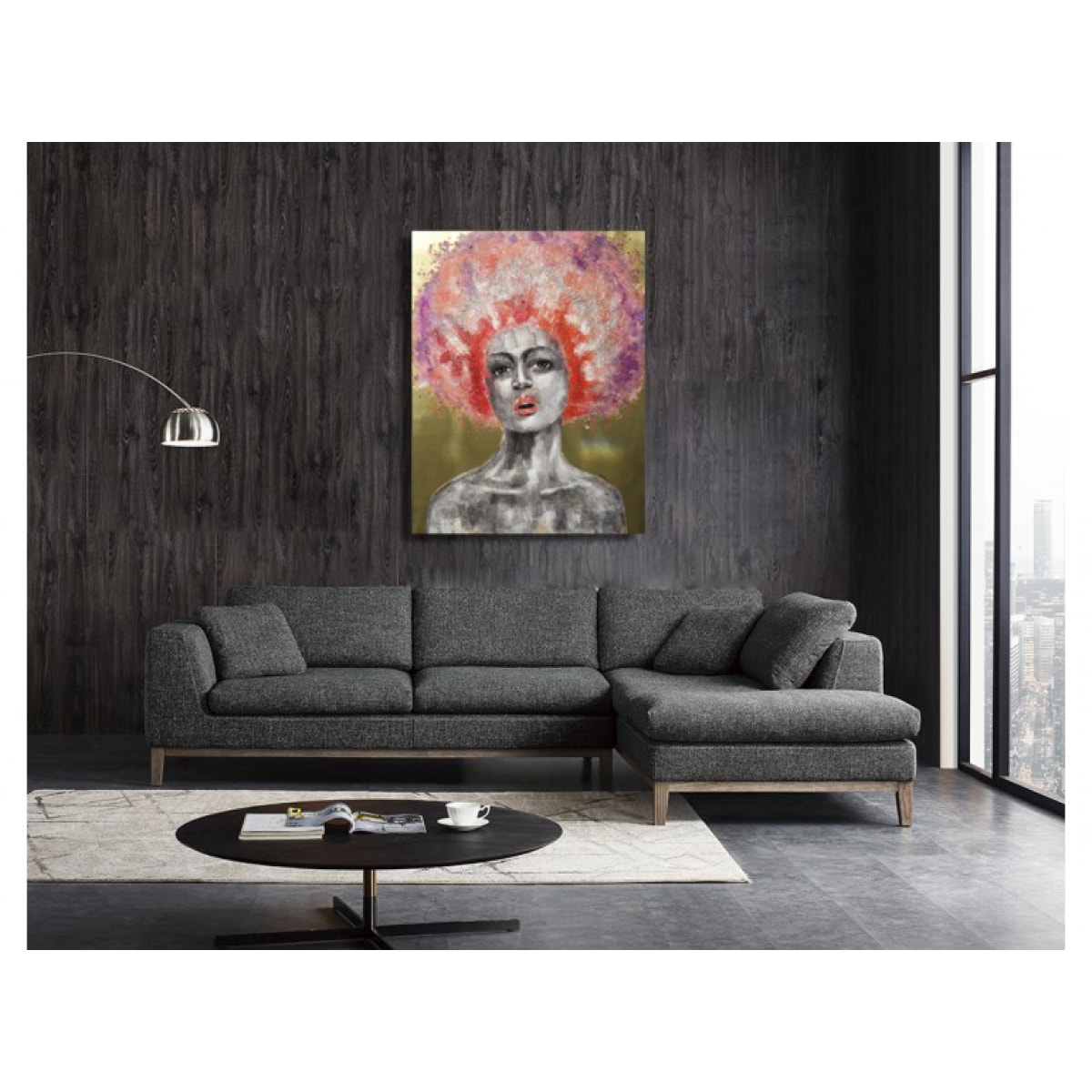 Peinture sur toile 120 cm cadre décoratif mural - DONNA