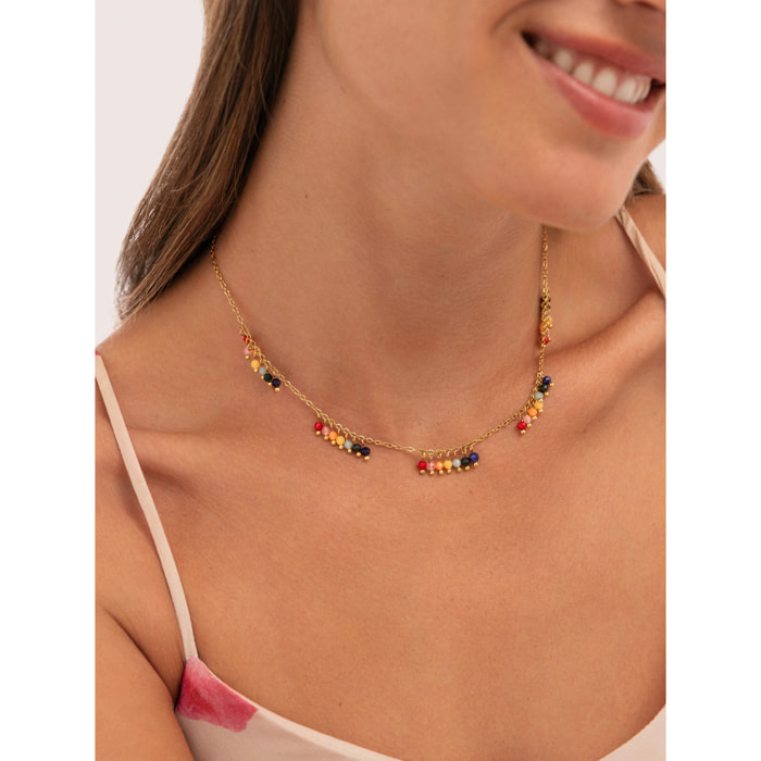 Collar Palmar Colors Acero Baño Oro