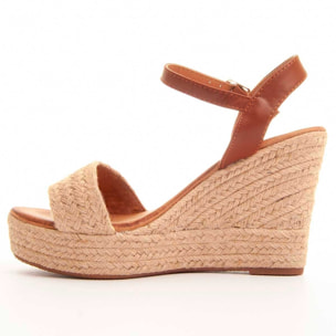 Sandalias de Cuña - Beige - Altura: 9 cm