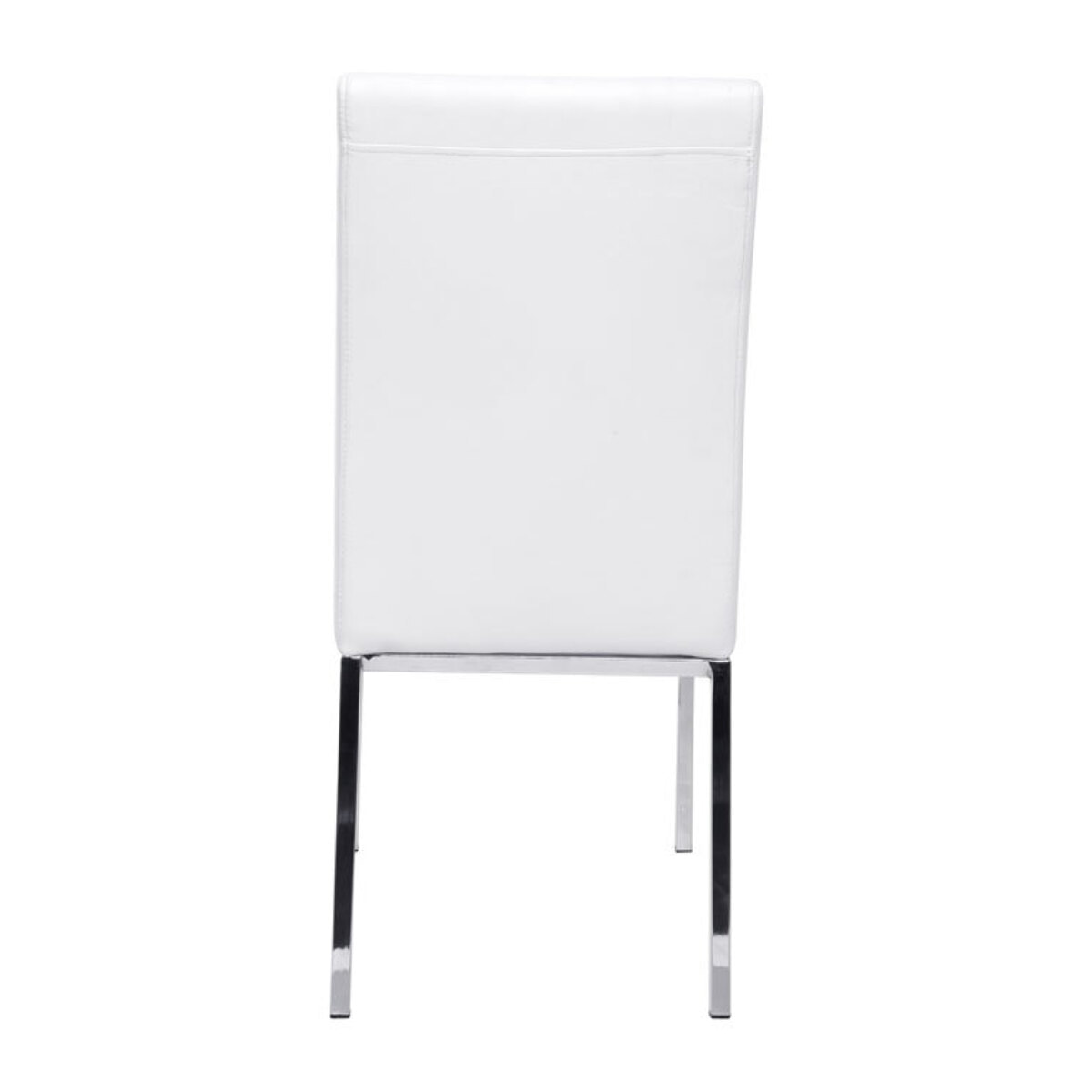 Chaises design blanc et acier chromé (lot de 2) SIMEA