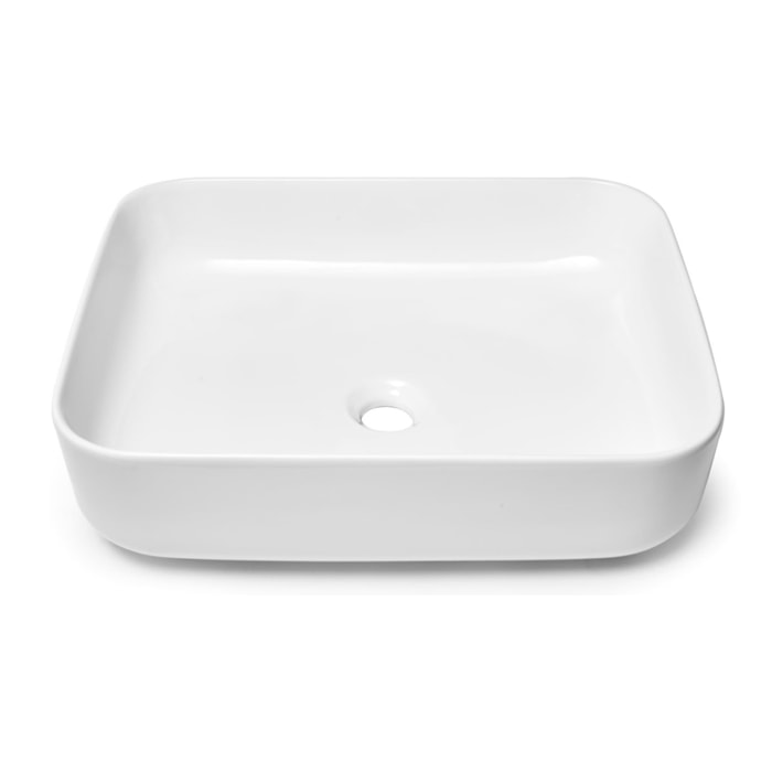 Vasque à poser Infinitio 50 x 39 x 13 cm, sans trop-plein, Blanc brillant (SATINF5039)