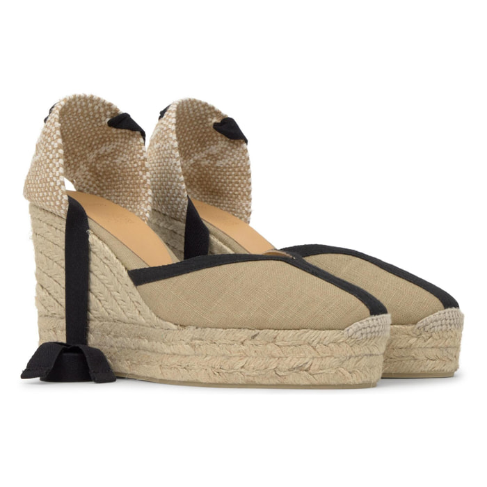 Alpargata cuña Carmen beige mujer