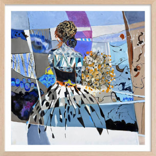 Affiche collage arlesienne Affiche + cadre en bois - Chêne