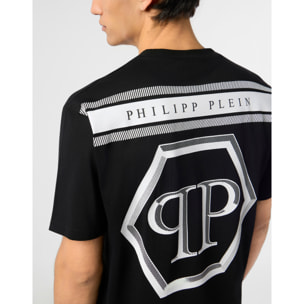 PHILIPP PLEIN Round Neck T-Shirt Lines Hexagon