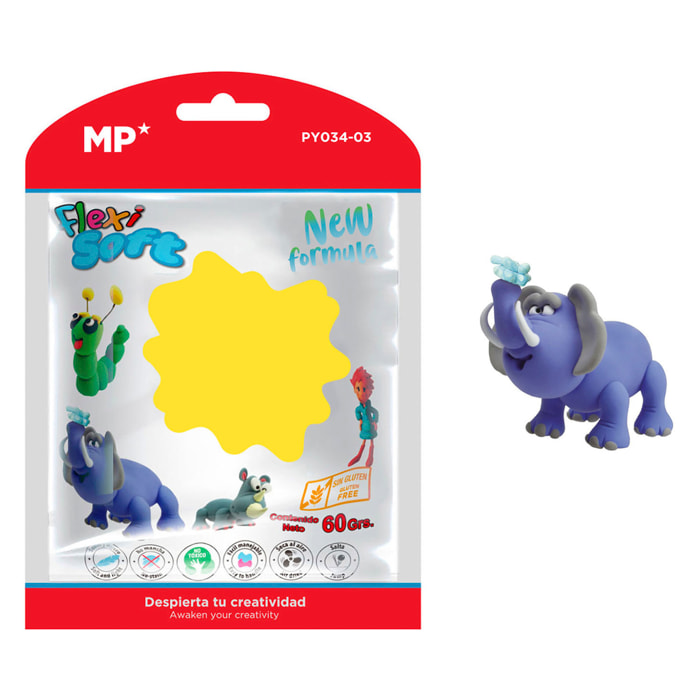 PACK 12 Uds. PASTA DE MODELAR 60 g AMARILLO