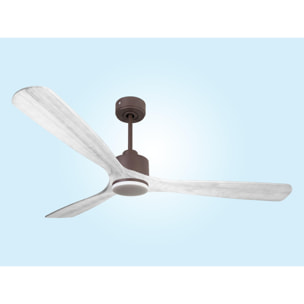 Ventilateur de plafond Réversible  Thermostat Dimmable Wifi Moteur à courant continu Toits en pente Télécommande Lumière à trois tons Hypersilence Mémoire