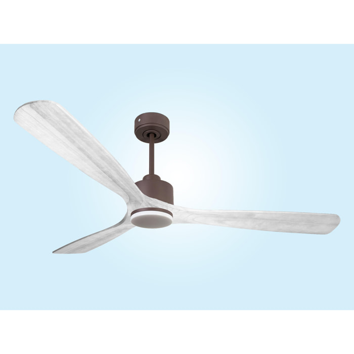 Ventilateur de plafond Réversible  Thermostat Dimmable Wifi Moteur à courant continu Toits en pente Télécommande Lumière à trois tons Hypersilence Mémoire