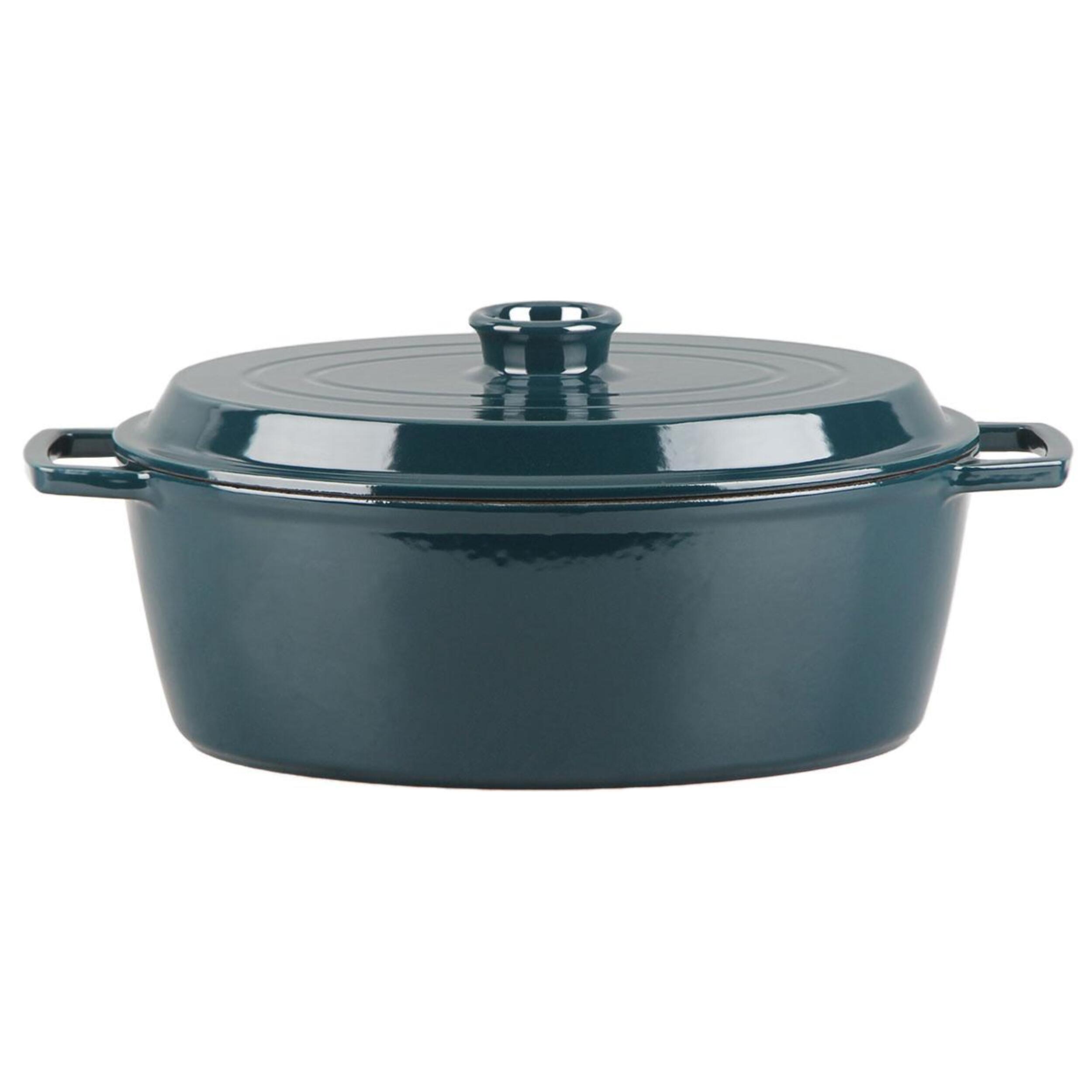 Cocotte en fonte ovale 33cm - "Masseiron Emeraude"