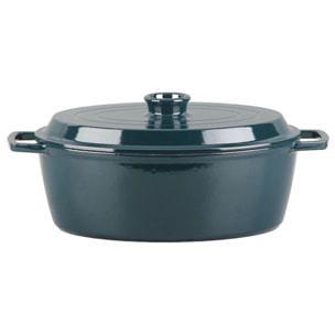 Cocotte en fonte ovale 33cm - "Masseiron Emeraude"