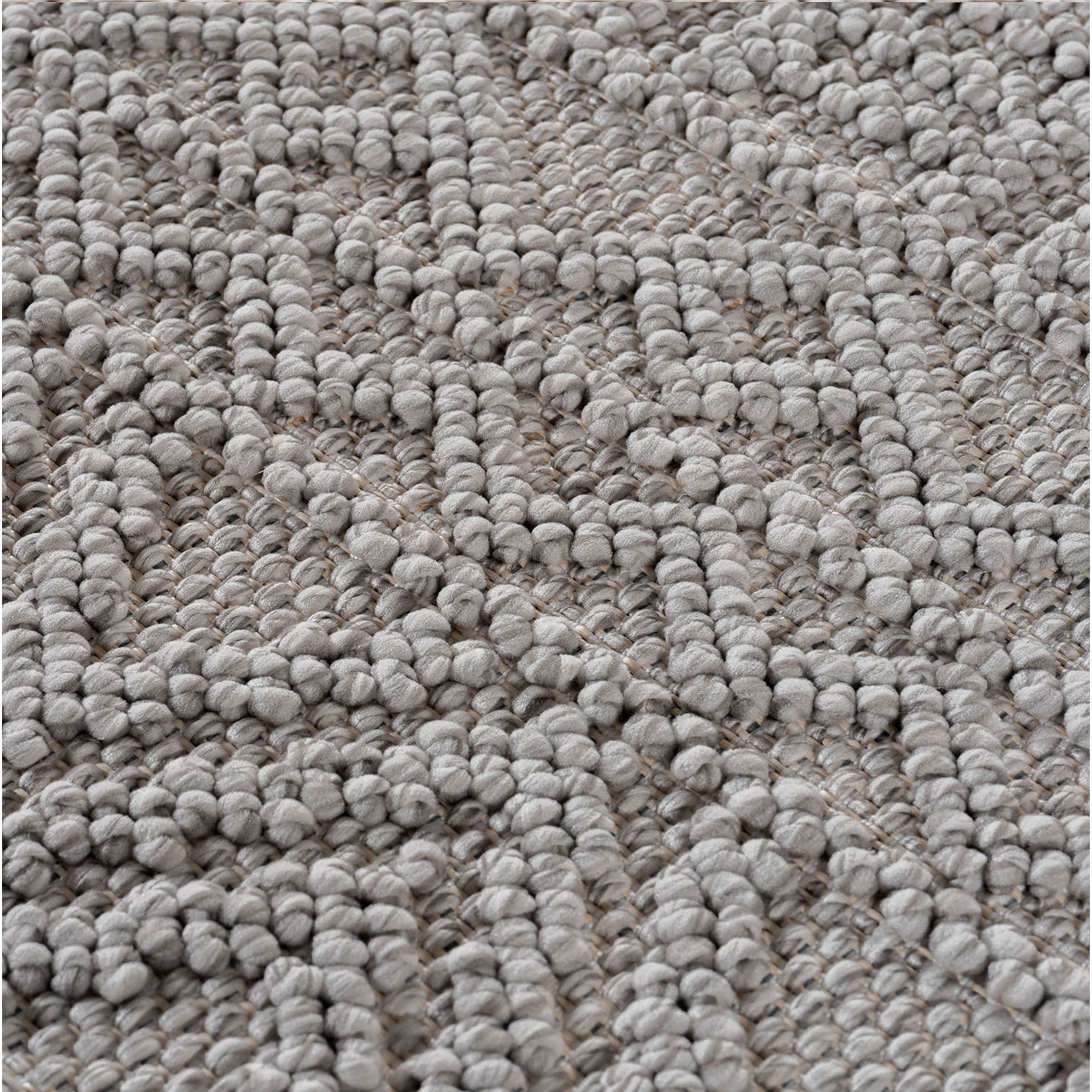 HELIX - Tapis moderne effet laine bouclé à motif berbère en relief gris