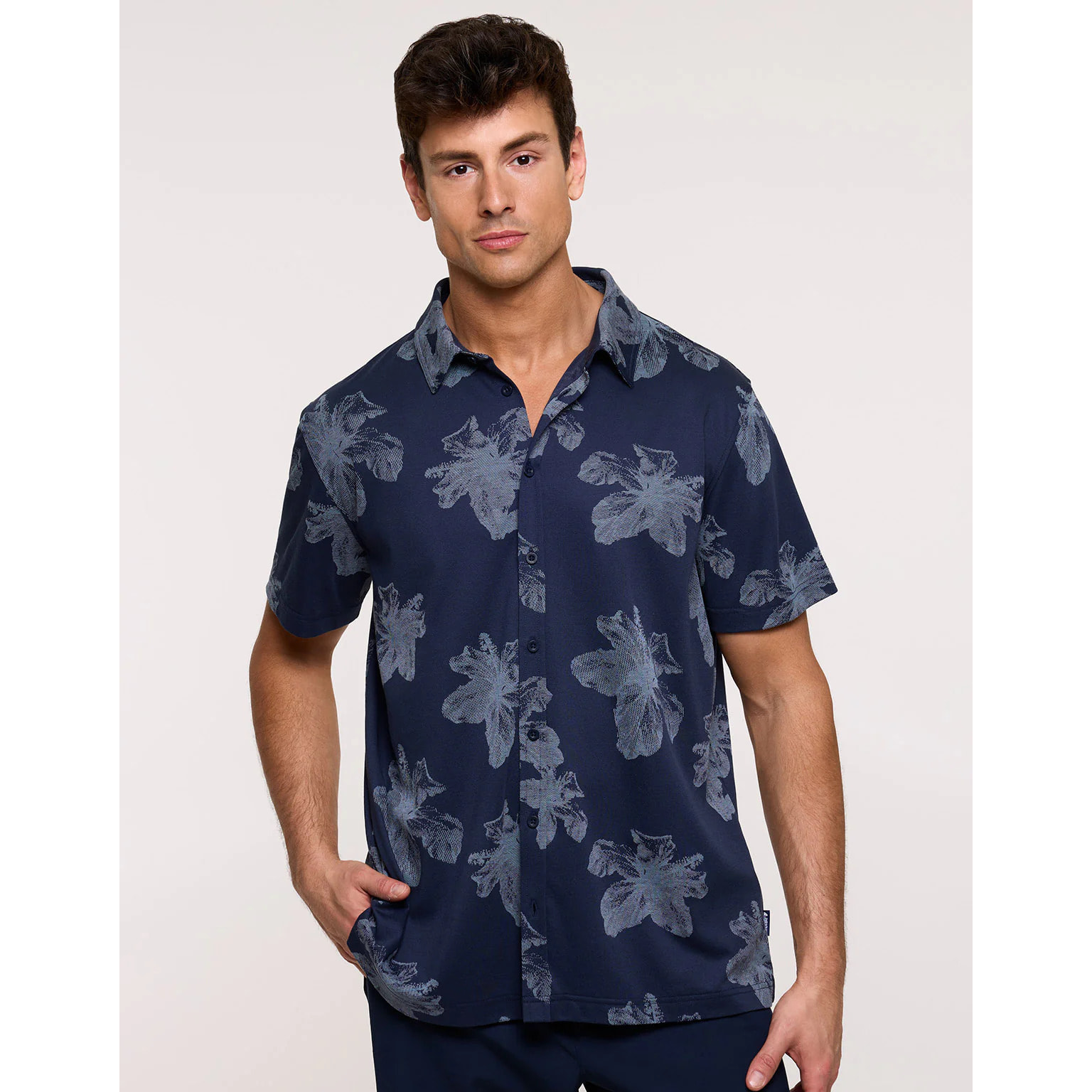 Camisa Manga Corta Azul Marino - Noxon