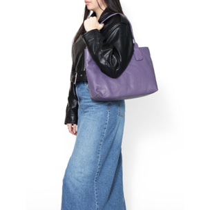 Borsa a spalla da Donna Lorena in Vera Pelle Made in Italy 26x39x13 cm