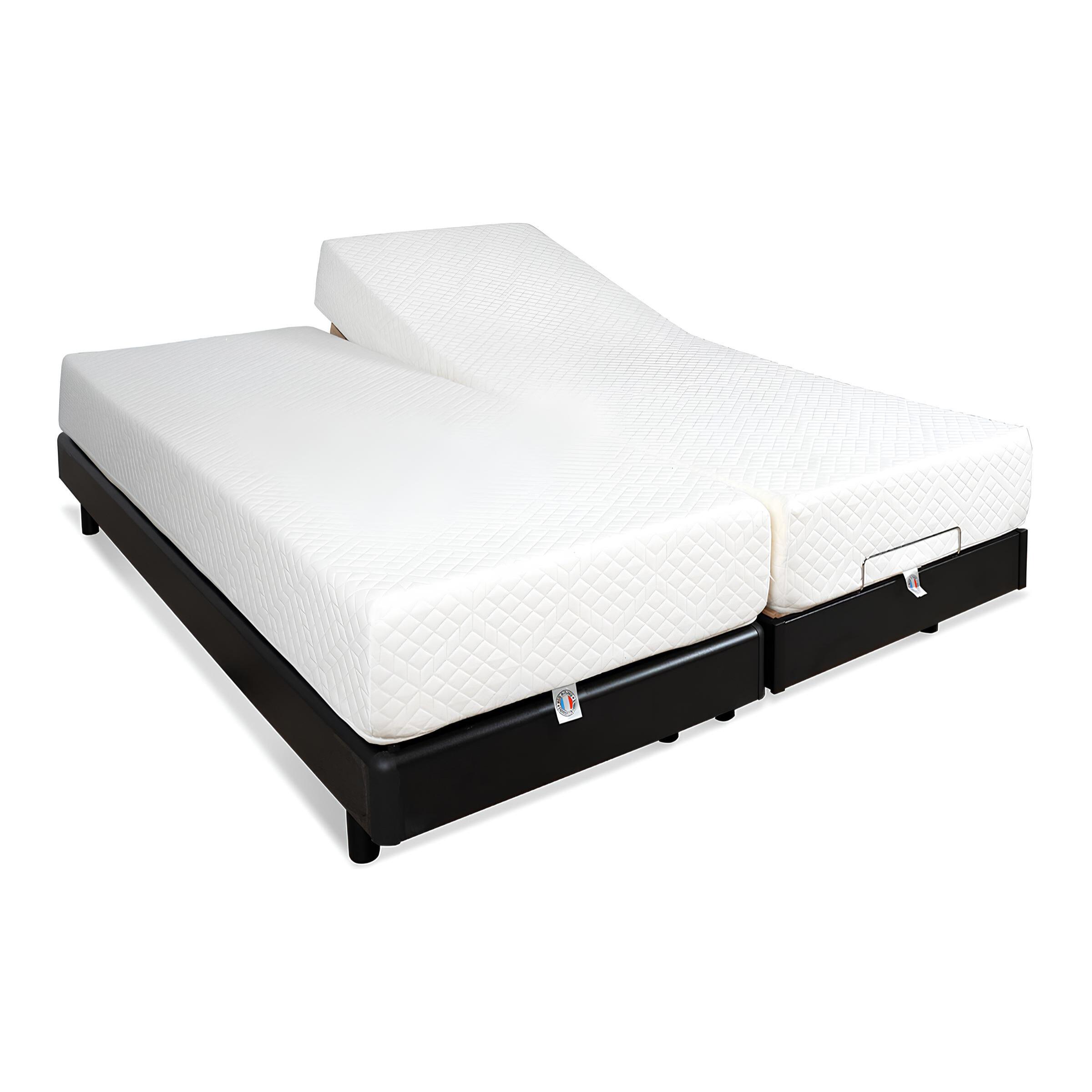 Ensemble Matelas Absolu & Sommier Électrique Bodyssoft, 21 cm, Mémoire de Forme, Technologie Hybride Lattes & Plots, Confort Personnalisé, Soutien Équilibré