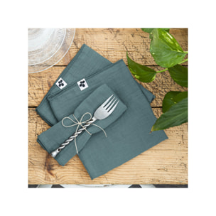 Lot de 3 serviettes 40x40 cm en gaze de coton - GAIA