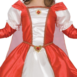 Abito Costume Carnevale Principessa D'Asburgo Bianco Rosso Bambina