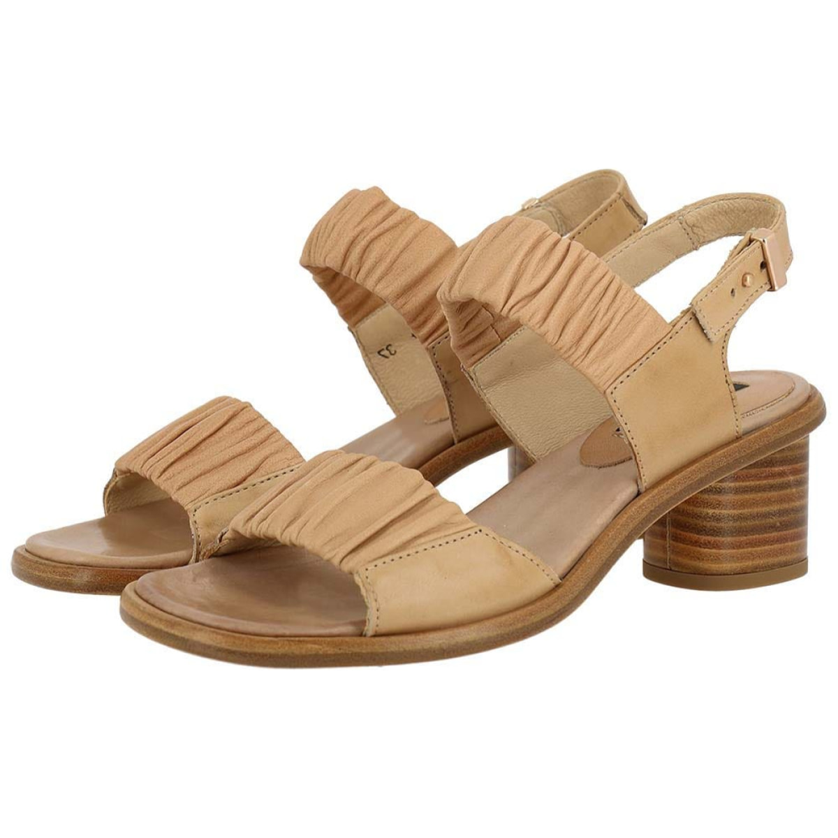 Sandalias con tacón S974 RESTORED SKIN WOOD / TINTILLA color Wood