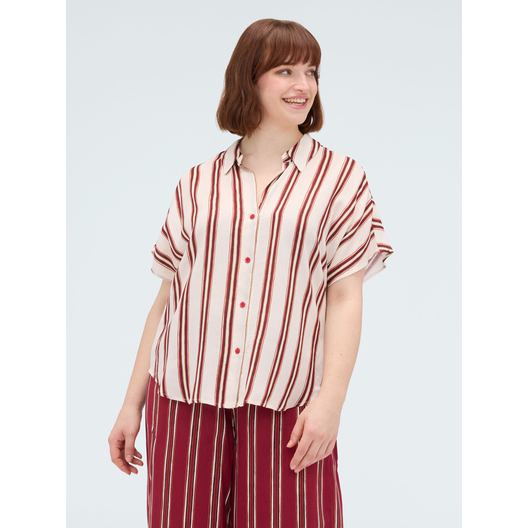 Fiorella Rubino - Camisa de rayas en viscosa - Beige