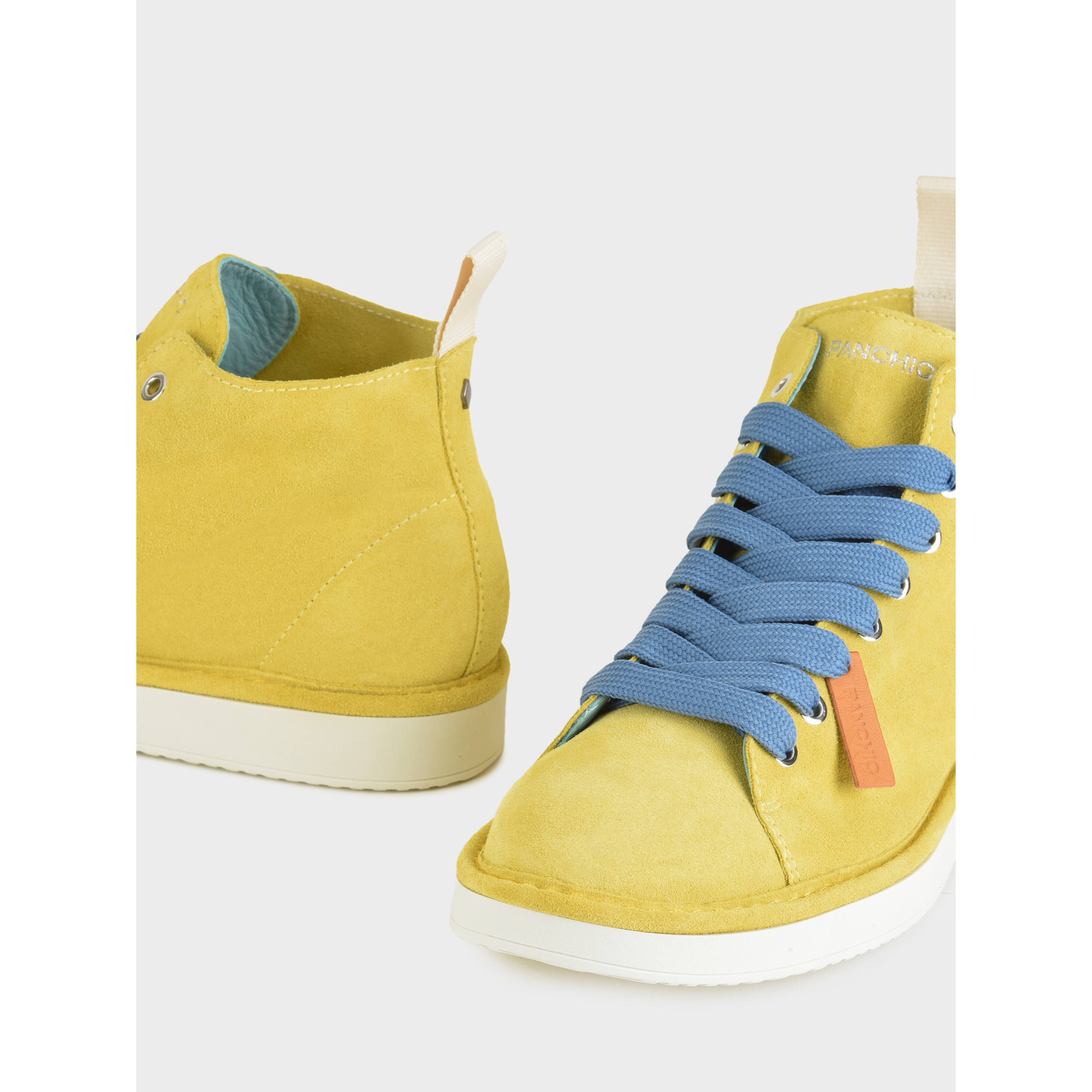 POLACCHINO P01 UOMO IN SUEDE GIALLO-BLU DENIM