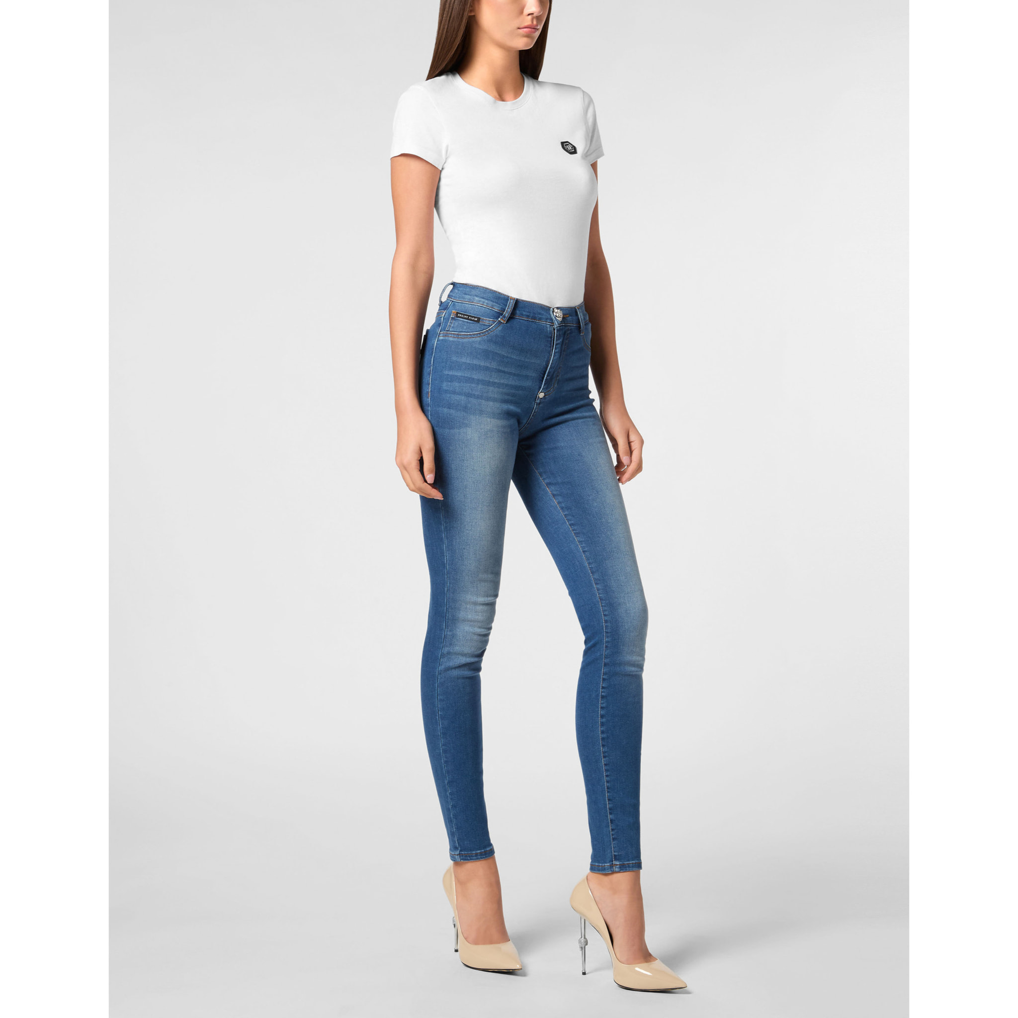 PHILIPP PLEIN Jegging a vita alta