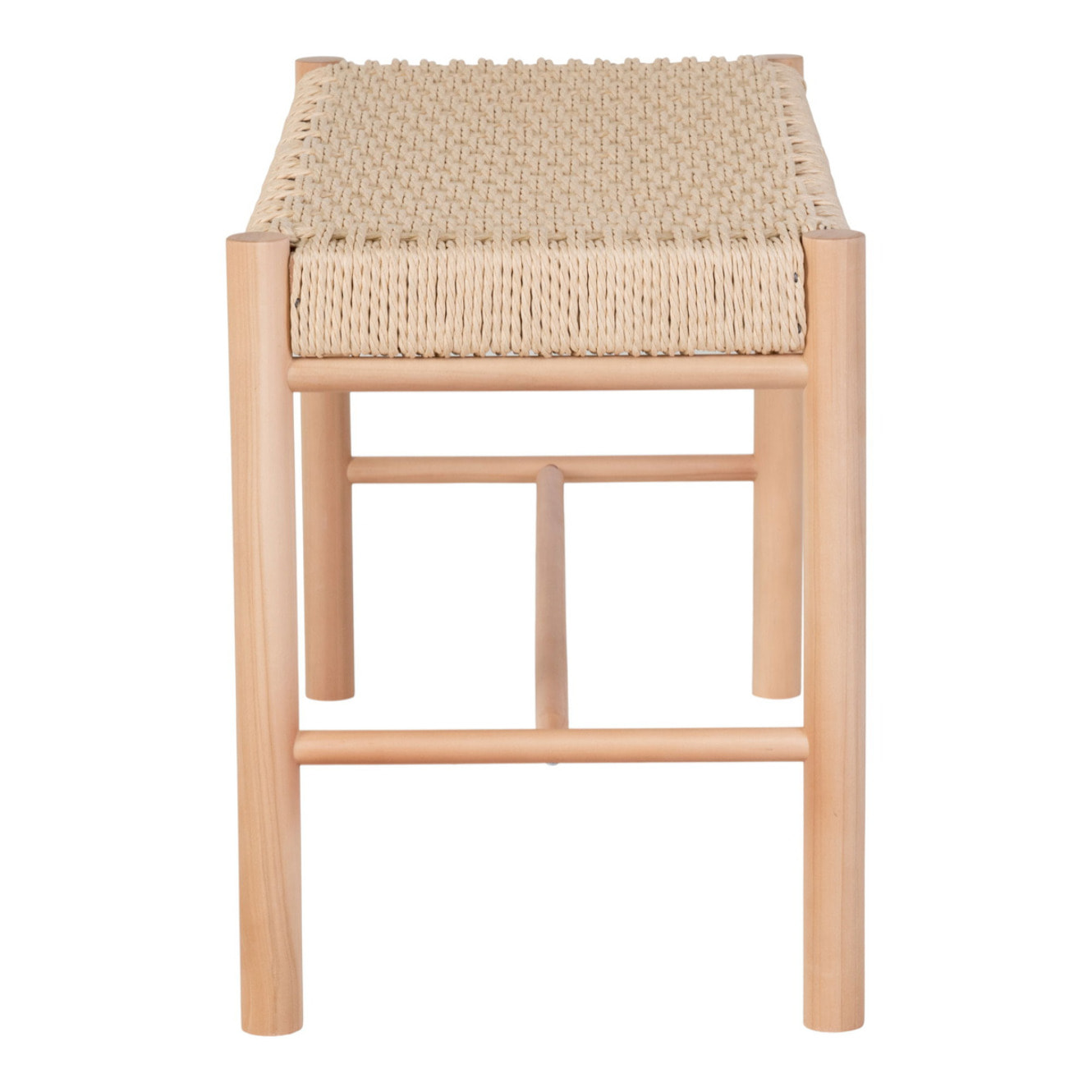 Panchina Abano con seduta in vimini naturale e struttura in pioppo, 80 cm