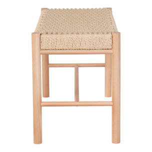 Panchina Abano con seduta in vimini naturale e struttura in pioppo, 80 cm