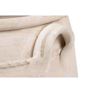 Florero Ceramica Beige 35x35x43 Cm