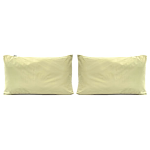 2 taies d'oreiller en 100% percale de coton organic UNI jaune clair