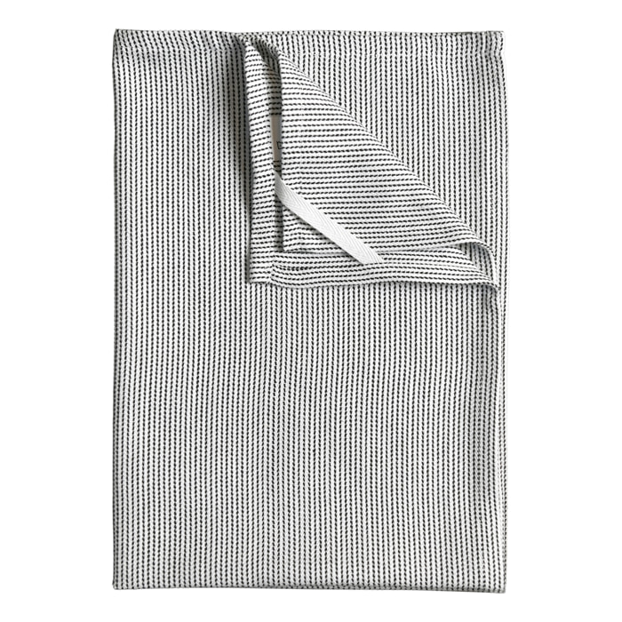 Torchon de cuisine rayé en coton - Noir