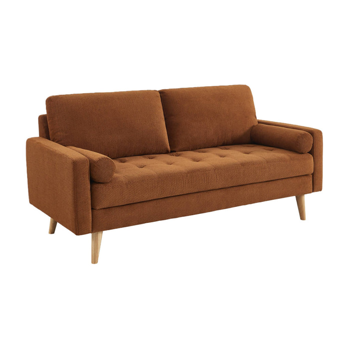 Canapé tissu chenille capitonné 3 places IVAR