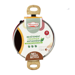 Faitout 20cm avec revêtement céramique rouge - tous feux COLORAMA