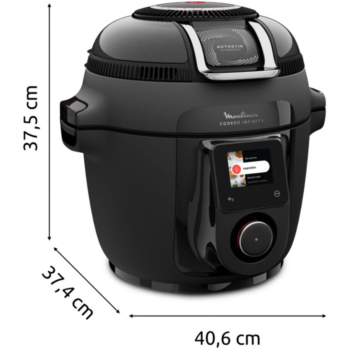 Cookeo MOULINEX Multicuiseur Airfryer Cookeo Infinity avec pale Noir CE9828F0 20 modes de cuisson, 6,5 L
