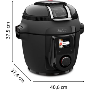 Cookeo MOULINEX Multicuiseur Airfryer Cookeo Infinity avec pale Noir CE9828F0 20 modes de cuisson, 6,5 L