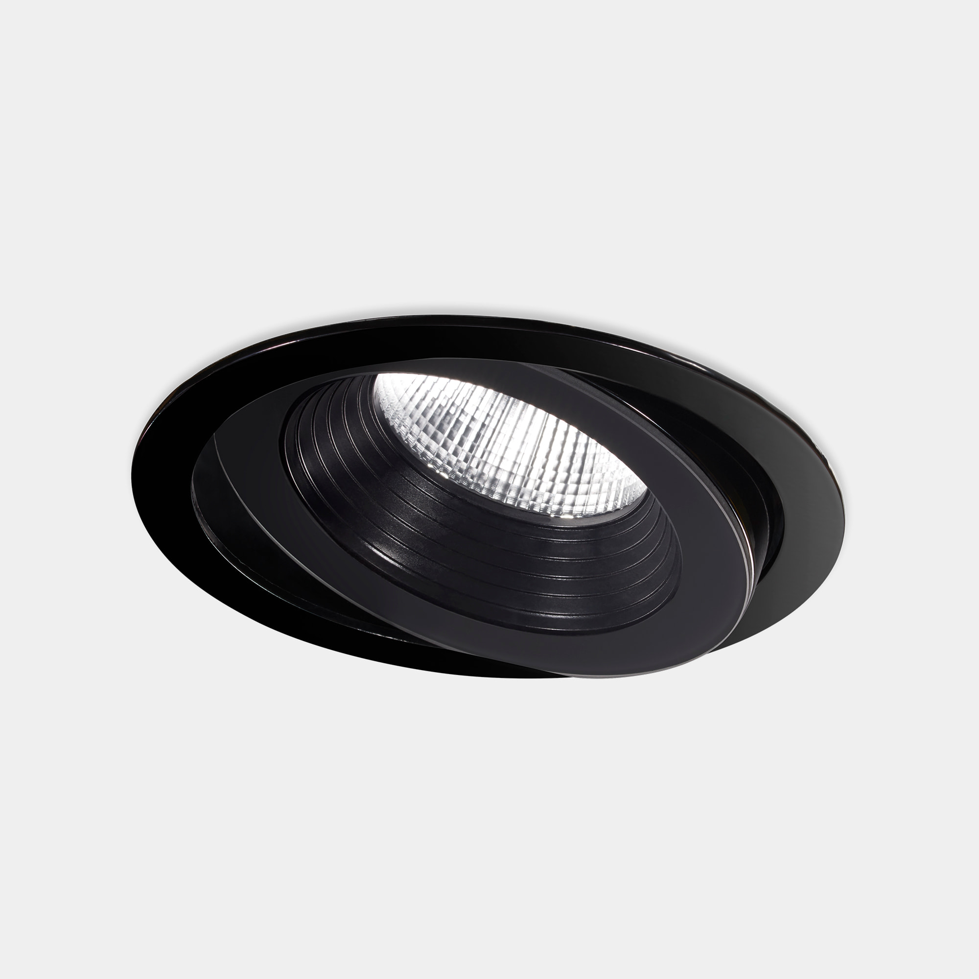 LEDS C4 Downlight IP66 Dako Adjustable ø200mm LED 20 Blanco cálido - 3000K ON-OFF Negro 1821lm