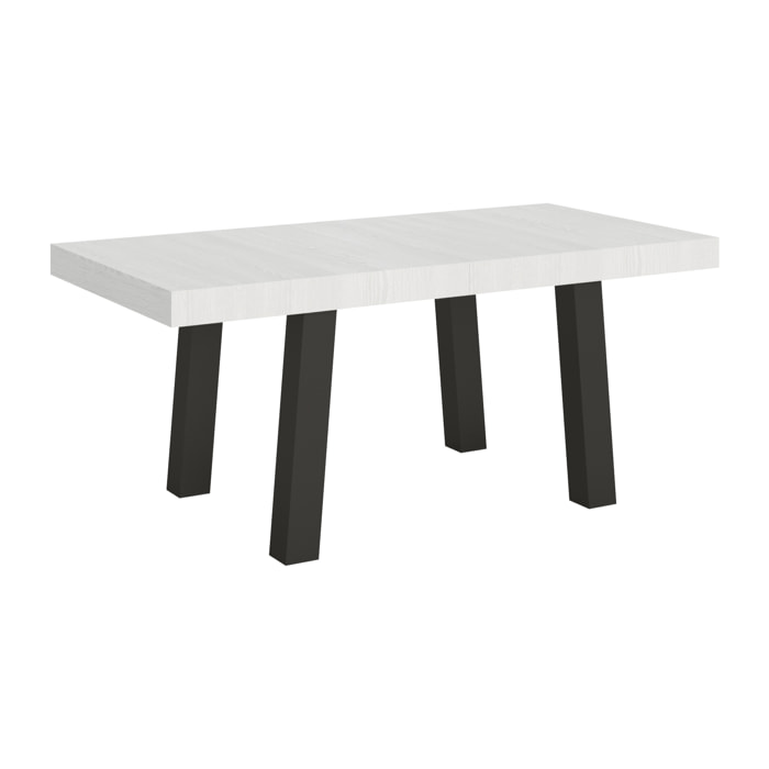 Tavolo allungabile 90x200/304 cm Bridge bianco frassino telaio Antracite