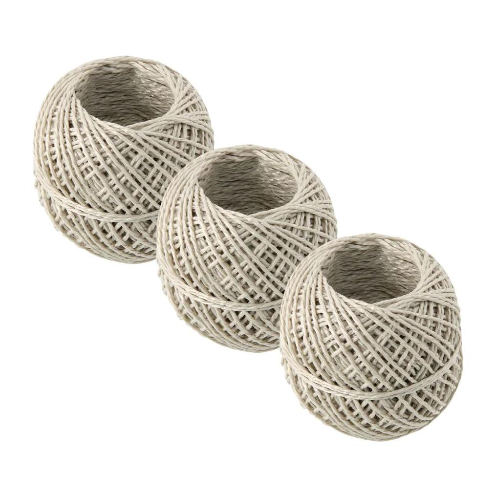 LELE LIFE Lot De 3 Rouleaux De Ficelle De Jute Naturelle De 10 M, Feuilles Artificielles De Chanvre Pour Travaux Manuels, Décoration De Fête D' Anniversaire, Motif Feuilles Vertes