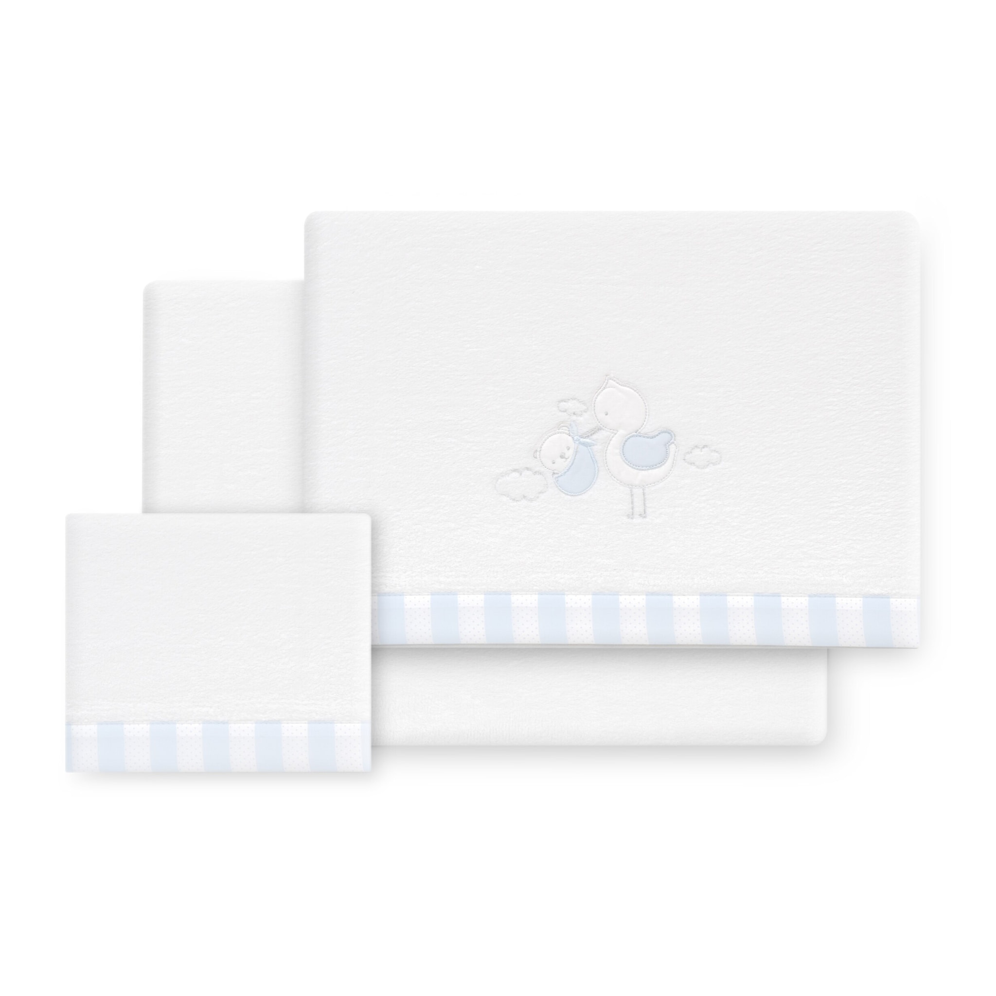 Triptico Minicuna Coralina Cigueña Oso Bco/Azul