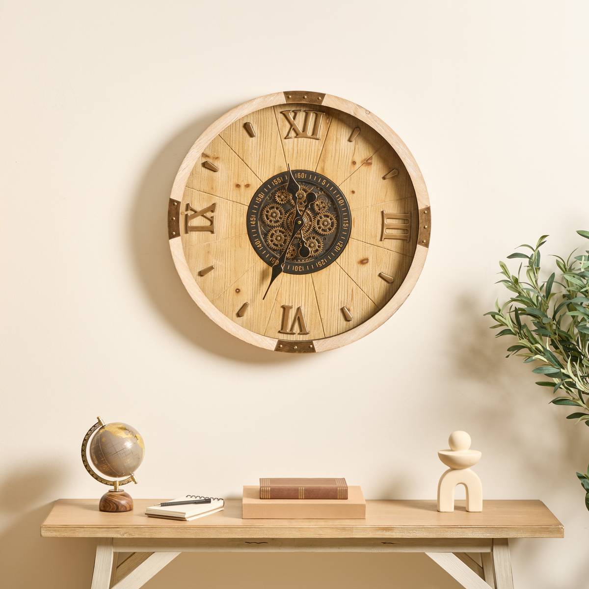 Horloge Micka D63,5cm beige