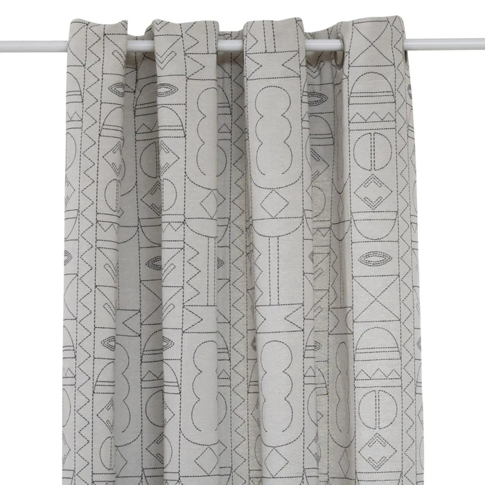 Rideau "Malakite" jacquard noir & blanc 140x260cm