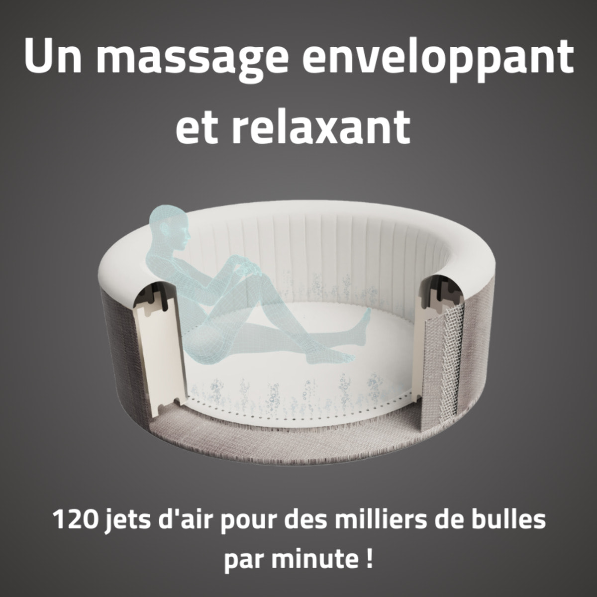 Bestway Spa gonflable rond Lay-Z-Spa Cancun AirJet 2-4 personnes