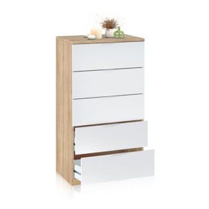 Cómoda Akari Blanco Artik (Blanco Mate) - Roble Canadian