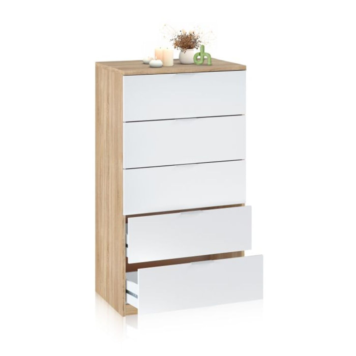 Cómoda Akari Blanco Artik (Blanco Mate) - Roble Canadian