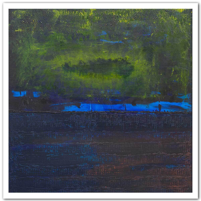 Affiche abstrait boreales bleues Affiche seule